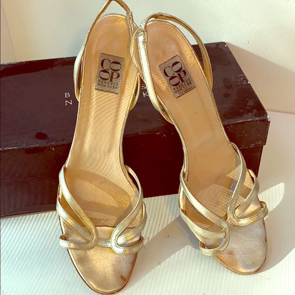 Barney’s New York Co-Op Gold Sandals!